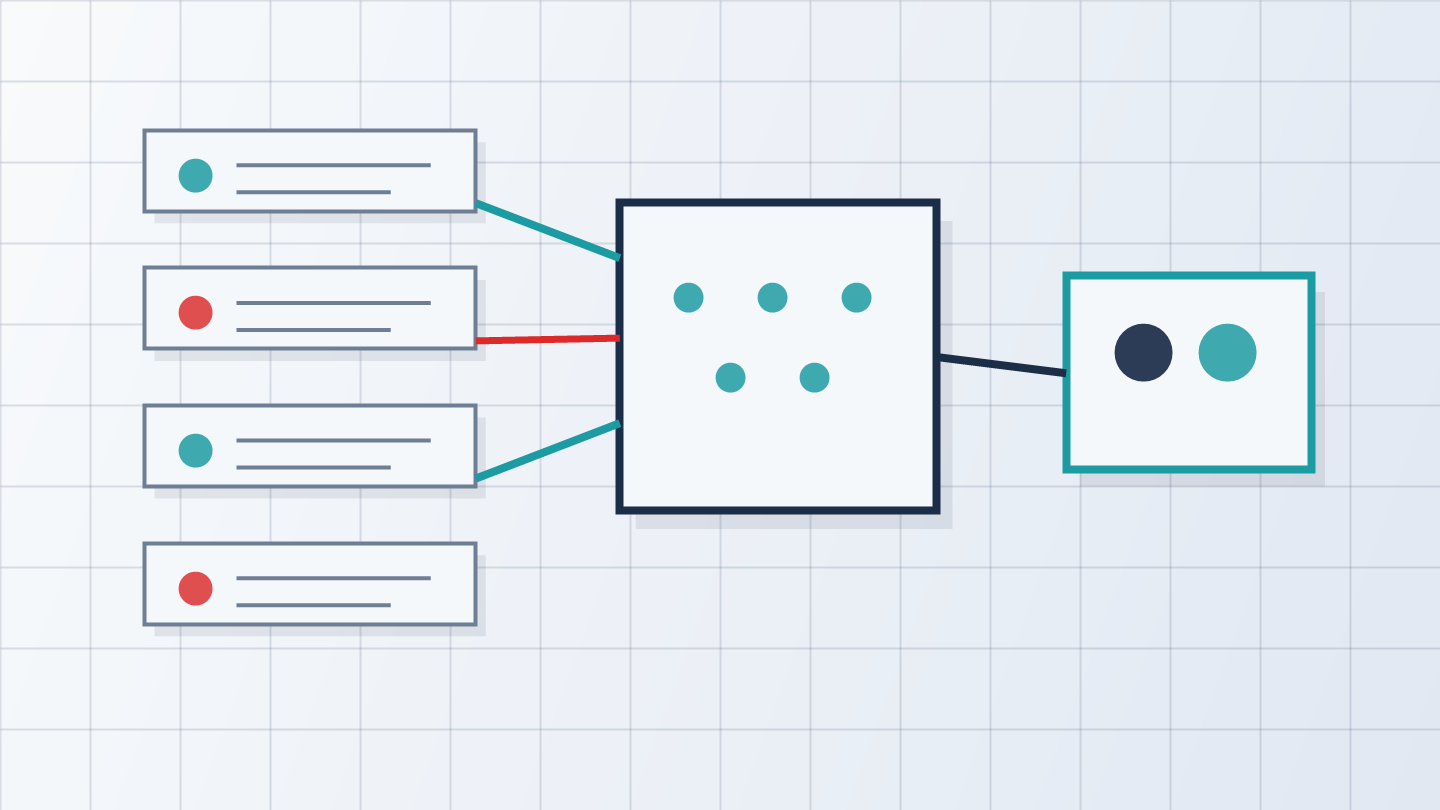 Abstract source cards narrowing into verified online tracking statistics.