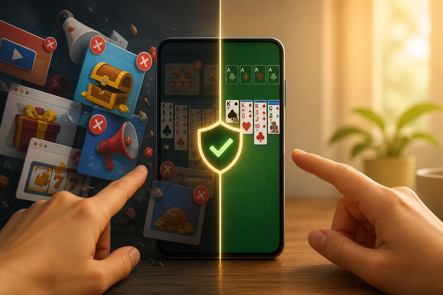 Nettleserside med rent spillbrett, kontrollerte annonsefelt og trygge innstillinger rundt spillet.